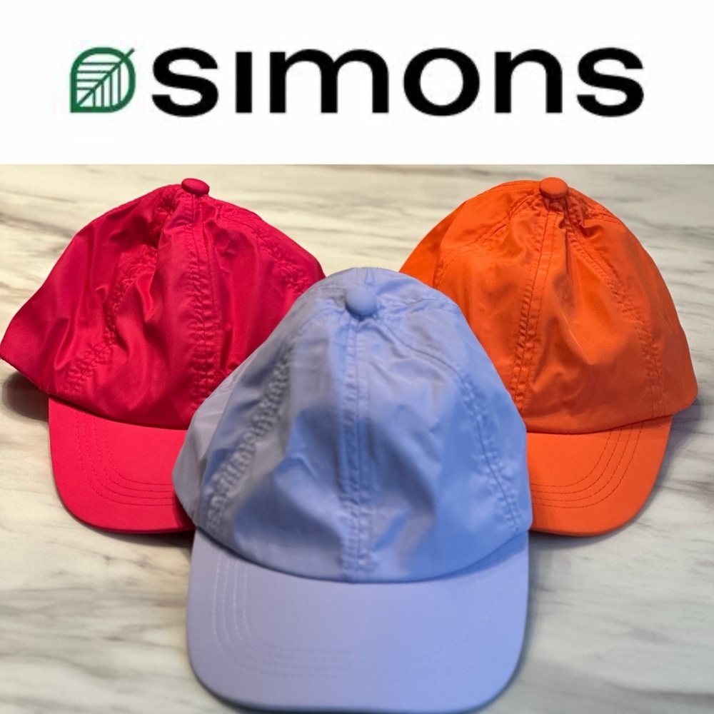 NWT Simons Vibrant Red Caps SET OF 3